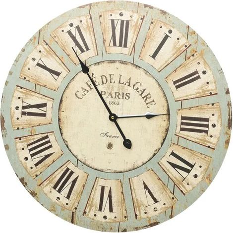 Horloge murale multicolore 60 cm en MDF (1/5)