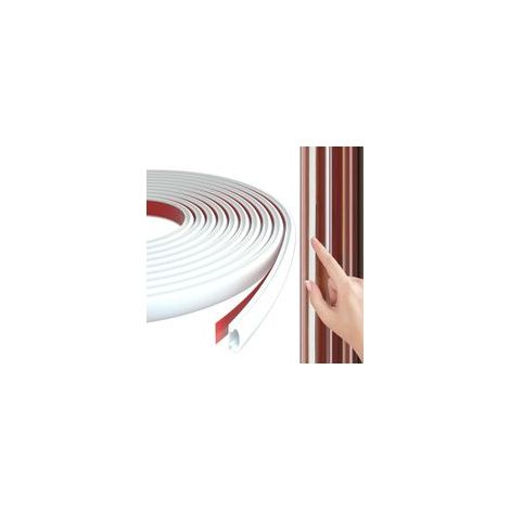 Burlete blanco de 8 m tipo D para puertas y ventanas, aislamiento térmico y acústico, tira de sellado de caucho TPE autoadhesiva, tira de sellado de PVC para puertas de coche, compatible con