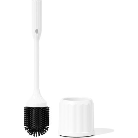 Brosse de toilette électrique - Kit de nettoyage de cuvette, outil de nettoyage compact en silicone Brosse flexible et coudée, brosse de nettoyage très efficace (1/5)