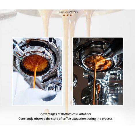 Ortviai Portafiltre sans fond 51 mm pour machine à café Delonghi – acier inoxydable et poignée en bois exotique (1/4)