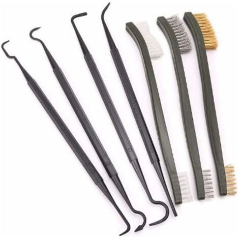 Lot de 7 Brosses Métalliques Nylon Laiton Inox avec Poignée Plastique pour Nettoyage Précis et Décapage