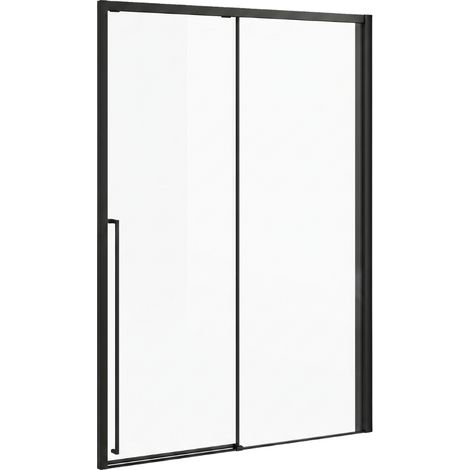 Essebagno Porte de douche coulissante 140 x 200 Métal Noire (1/5)