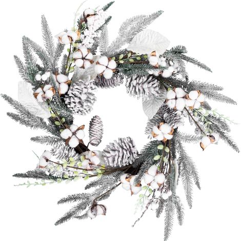 Weihnachtskranz MagicHome, mit beschneiten Zweigen, 60x60x14 cm (1/5)