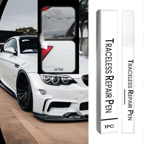 Stylo de retouche peinture argenté pour jantes de voiture, pour une correction efficace des dommages. (1/4)