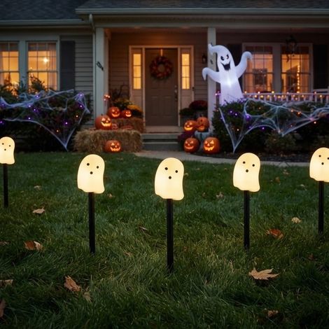 5 Pack Halloween Ghost Stake Lights (1/2)