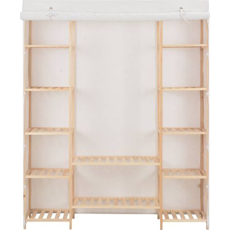 Maison Exclusive - Kleiderschrank Weiß 135 x 40 x 170 cm Stoff