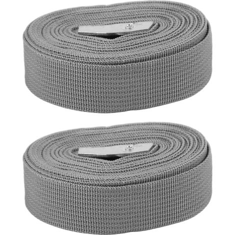 Lot de 2 sangles d'arrimage à cliquet en alliage de zinc, robustes, pour chargements de camions, voitures et bagages, grises, 3 m / 9,8 pi (1/5)