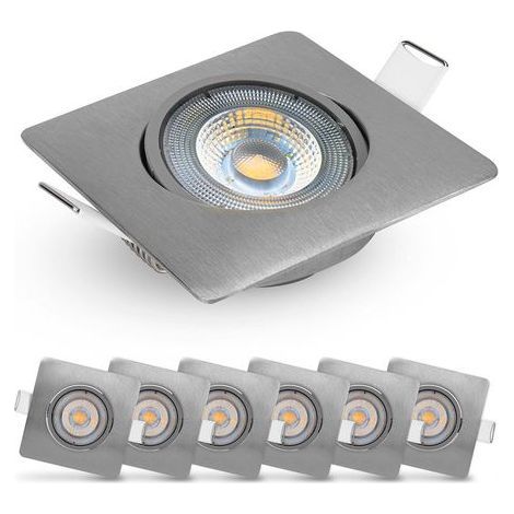 Lot de 6 Spot encastrable, orientable 50°, LED 5W 450lm, blanc chaud 3000K, pour salon cuisine bureau (1/5)
