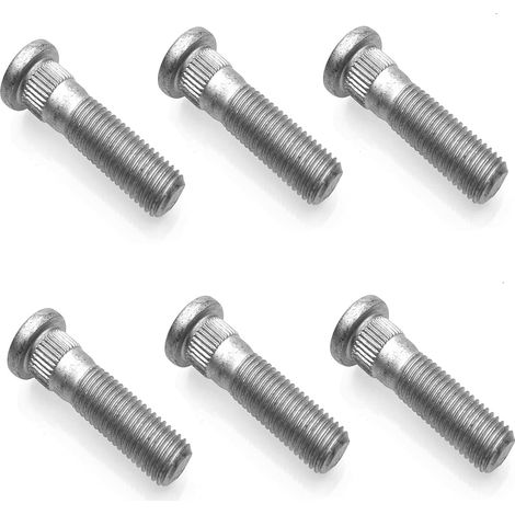 Boulons de roue, 6pcs M12x1,5 Goujons de Roue, 48mm Long Boulons de Cosse en Acier Goujons, avec rondelle plate, de Pneu Accessoires de Voiture Compatibles (1/5)