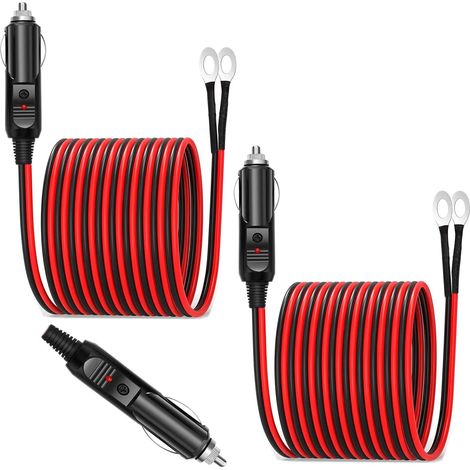3 Pcs Adaptateur Mâle pour Allume-Cigare avec Câble d'alimentation 1m 12V/24V Universel, pour onduleur de Voiture, Pompe à air, Tasse électrique (1/5)