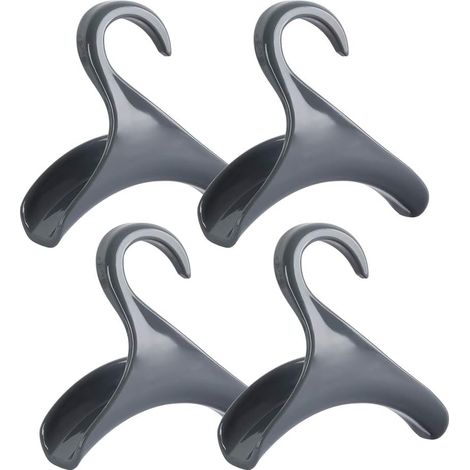Lot de 4 crochets pour sac à main, crochet pour sac à main, gris, cintre pour sac à main, organisateur de rangement – sur le placard, tringle pour (1/4)