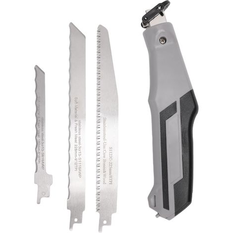 Mini ensemble de scie alternative, dents de précision à dégagement rapide, poignée antidérapante autobloquante, Kit manuel à 3 lames pour les projets de menuiserie (1/5)
