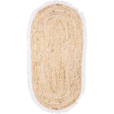 Alfombra fibra natural tejido artesanal marrón 100x50x1 (1/4)