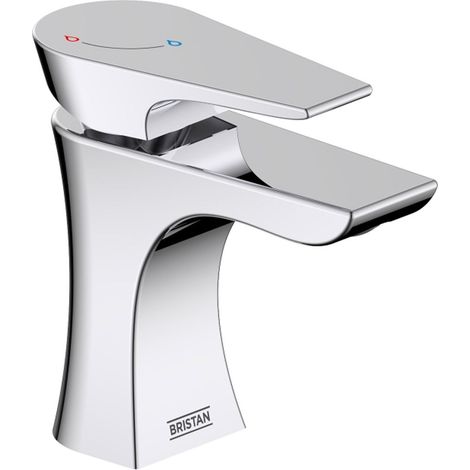 Bristan Hourglass Eco Start Basin Mixer Tap with Clicker Waste - Chrome (1/2)