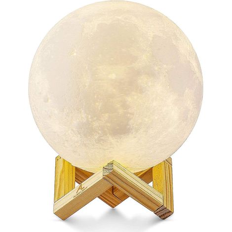 Veilleuse 3D à intensité variable, lampe lune LED tactile de 15 cm, lampe ciel étoilé, veilleuse bébé lune