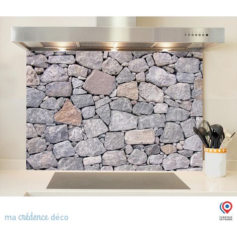 Fond de hotte : Mur pierre 3 - Alu composite - 60 cm - 45 cm (1/5)