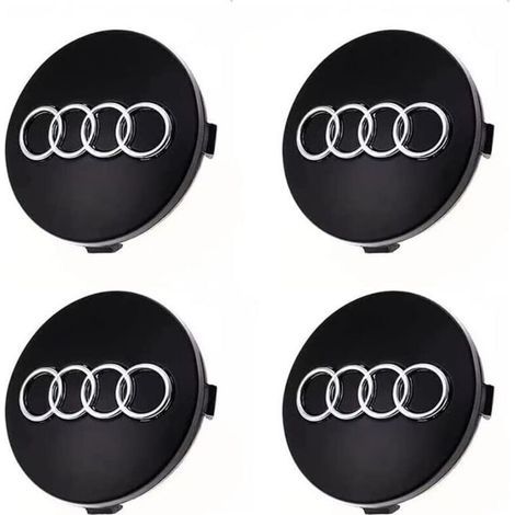 Cache moyeux 60mm pour Audi – Plastique ABS de haute qualité – Installation rapide – Protection contre les rayures (1/3)