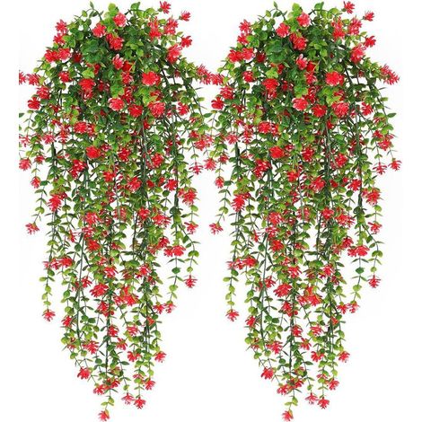 2 pièces guirlandes de feuillage artificiel suspendu, plantes grimpantes décoratives réalistes 76 cm, résistantes aux UV, pour mariage, maison et jardin (1/5)