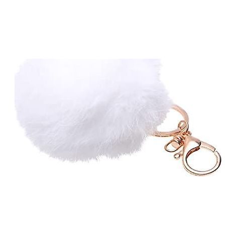porte - Cls Pompon Imitation Fourrure De Lapin Soft Touch - Blanc (1/5)