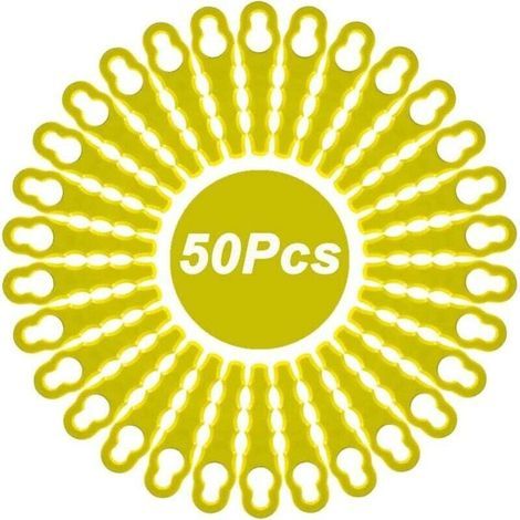 Confezione da 50 lame di ricambio compatibili per tagliaerba Ryobi, testine a doppia dentatura RAC155 RAC157 RAC158. (1/4)