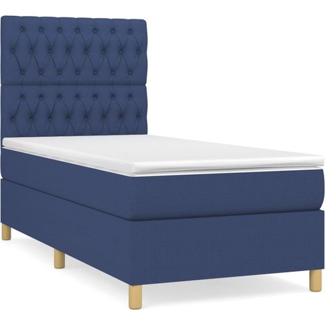 Maison Exclusive - Giroletto a Molle con Materasso Blu 100x200 cm in Tessuto (1/5)