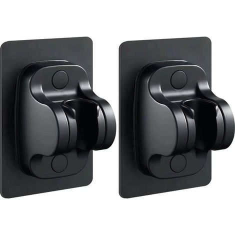 Lot de 2 Duschkopfhalterung Sans Perçage Fortement Adhésif, Support de Douchette pomme de douche Support, Noir