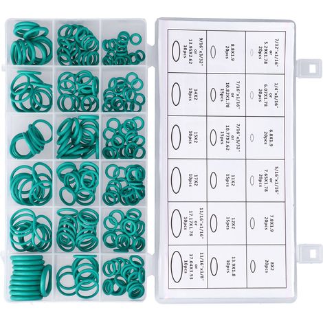 270-teiliges O-Ring-Dichtungsset mit 18 Größen, Gummitüllen für Reparaturen, Grün (1/5)