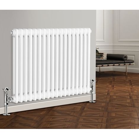 Traditional Radiator Cast Iron Style Radiator 2 Column White 600 x 830mm