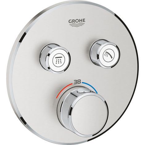 Grohe Grohtherm SmartControl - Miscelatore doccia termostatico ad incasso, 2 utenze, supersteel 29119DC0 (1/2)