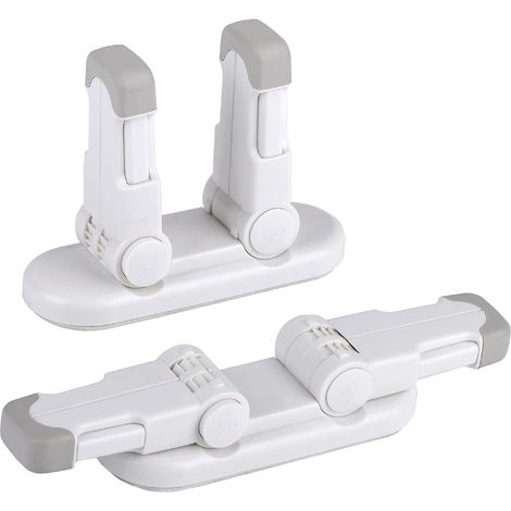 Baby safety doorstop (improved version), a set of 2 child safety locks with adhesive backing, anti-clogging child safety locks. (1/4)