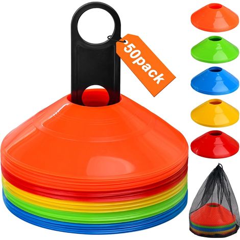 Ensemble de cônes d'entraînement de football avec sac de transport et sangle de verrouillage, équipement d'entraînement pour enfants (1/5)