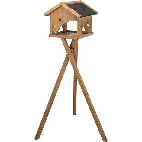 Futterhaus mit Ständer, Holz ø 29 32 cm, Holz-Optik