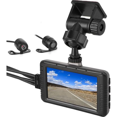 Caméra Moto 1080P Double Lentille Avant Arrière DVR Enregistreur de Conduite avec Capteur G et Enregistrement en Boucle (1/5)