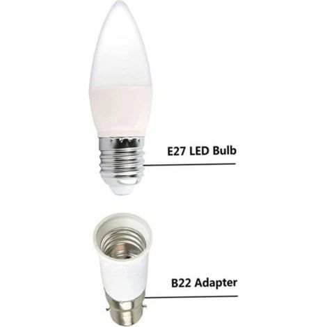 Adaptateur Douille B22 Vers E27 - PBT Ignifuge - 250 V - 500 W - Pour Éclairage Intérieur Extérieur - 4 Pièces (1/4)