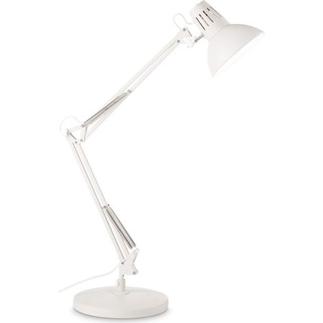 Lampada Da Scrivania-Ufficio Moderna Wally Metallo Bianco E Rame 1 Luce E27