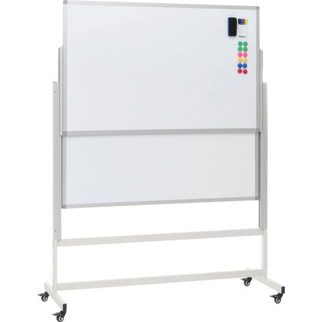 Tableau blanc mobile avec 2 tableaux réglable en hauteur avec accessoires 101 x 69 cm 040008573 (1/5)