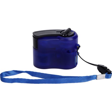 Chargeur USB portable à manivelle pour les activités de plein air comme la randonnée et le camping, bleu (1/5)