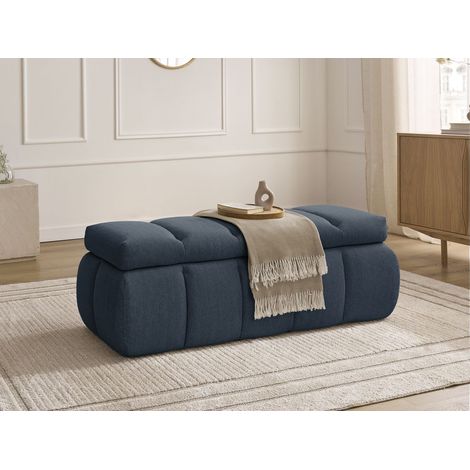 BOBOCHIC - Bout de lit DENALI tissu lisse Bleu foncé (1/5)