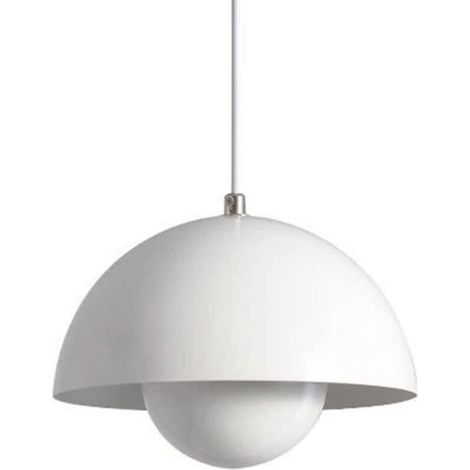 Kronleuchter, moderne Pendelleuchte, Hängeleuchte mit Glühbirne, Innenbeleuchtung, weißes Licht, 23 cm (weiß)