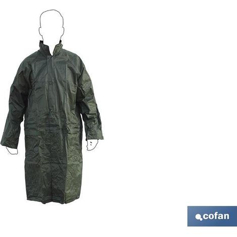 Cappotto antipioggia verde in poliestere/PVC taglia-XL (1/5)