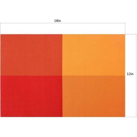 Set de table antidérapant - - Lot de 8 - Lavable - Résistant à 85°C - Orange 45x30 cm (1/4)