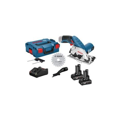 Bosch Akku-Kreissäge GKS 12V-26 12 V Ø 85 mm / 2x 4,0 Ah Akku + Ladegerät inkl. Zubehör in L-Boxx
