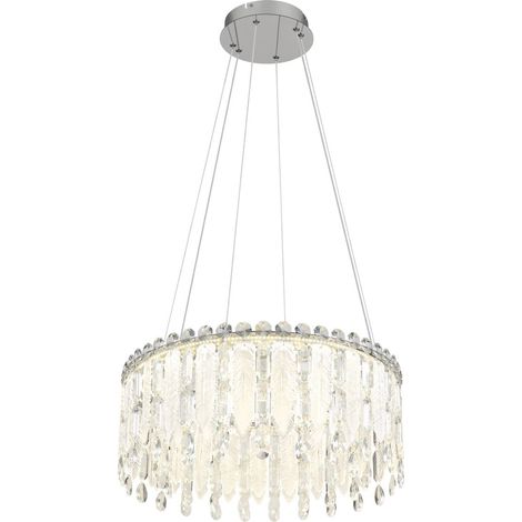 Globo - lámpara colgante - KLUNKA - cromo - vidrio - Ø 60cm - LED