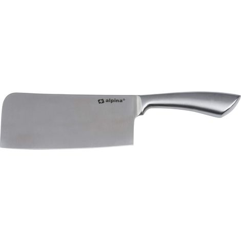 Couperet en acier inoxydable Alpina découpe viande herbes légumes couteau 18 cm (1/5)