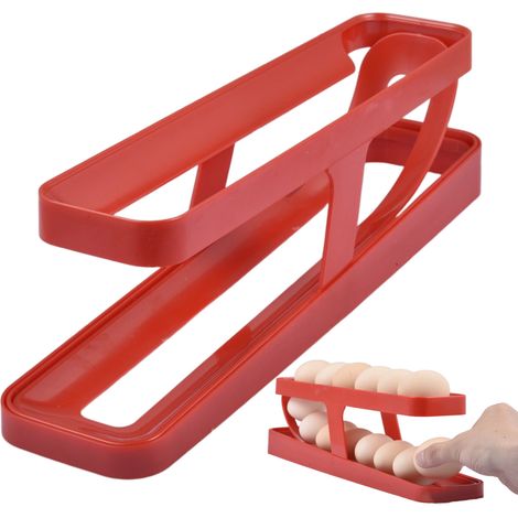 Distributeur d'œufs pour réfrigérateur, boîte de rangement à œufs rouge pour la cuisine (1/5)