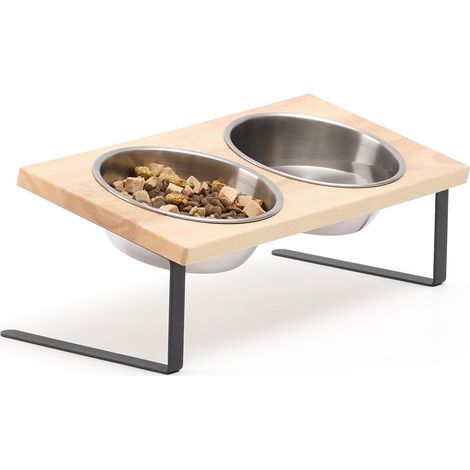 Gamelle Chat Surélevée, Inox, 15°, Inclinée, Bol, Eau, Nourriture, Chien, Cervical, Digestion (1/5)