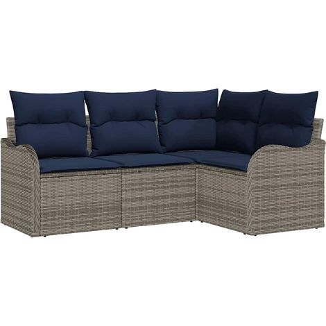 Garden Sofa Set Grey Poly Rattan vidaXL (1/5)