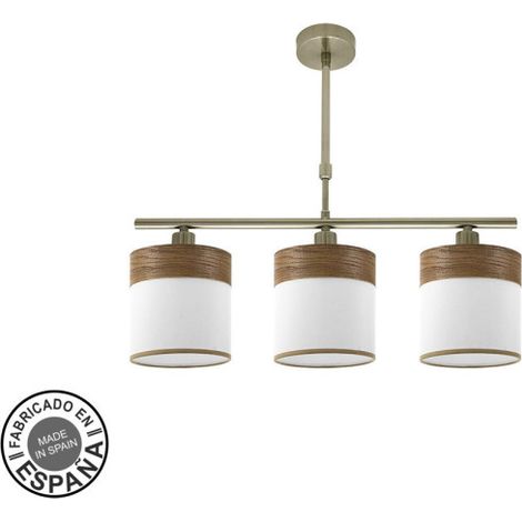 FABRILAMP Lampada Cloe 3xe14 Pelle/legno bianco Dark Regx55x14 cm