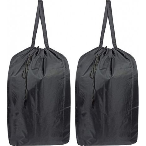 Trieur à linge - Panier à linge noir pliable - 2 sacs à linge de voyage lavables avec poignées et cordons - Robuste, assez grand pour 3 machines - Se range dans un panier à linge ou une corbeille à li (1/3)
