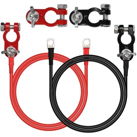 Câble de démarrage 8 AWG rouge et noir – Alliage d'aluminium – Pour voiture, marine, solaire, camping-car, moto – Connecteurs universels (1/5)